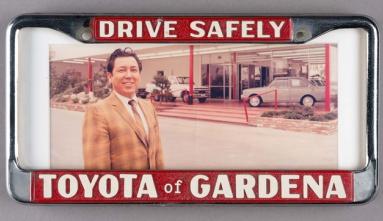Toyota of Gardena license plate frame with photo inside
